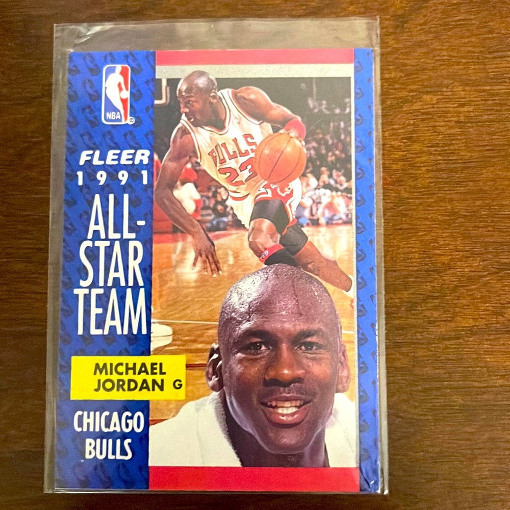 Fleer 91 Mint Condition All-Star Team Michael Jordan Basketball Card